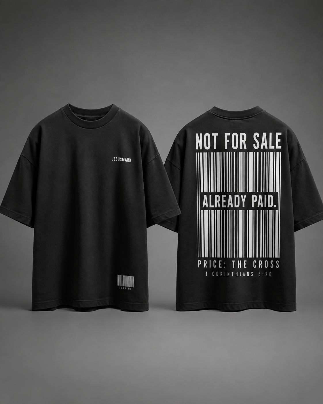 Camiseta preta JesusMark Not For Sale / Already Paid