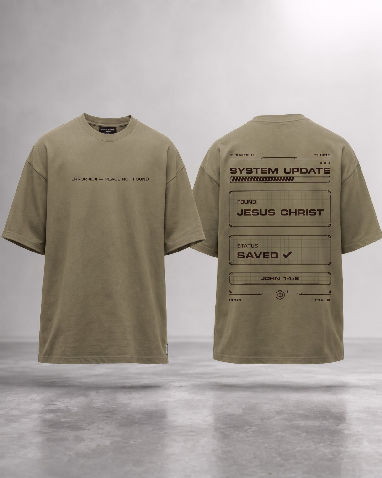 Camiseta verde oliva JesusMark System Update